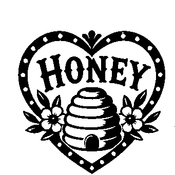 Honey Beehive Heart Logo