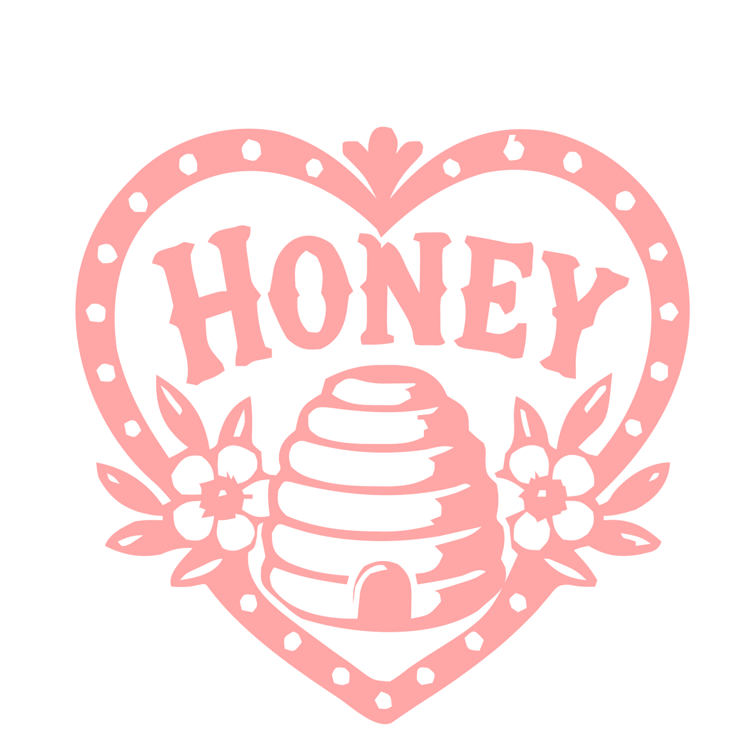 Honey Beehive Heart Logo #ffa6a6