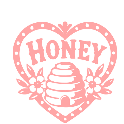 Honey Beehive Heart Logo #ffa6a6