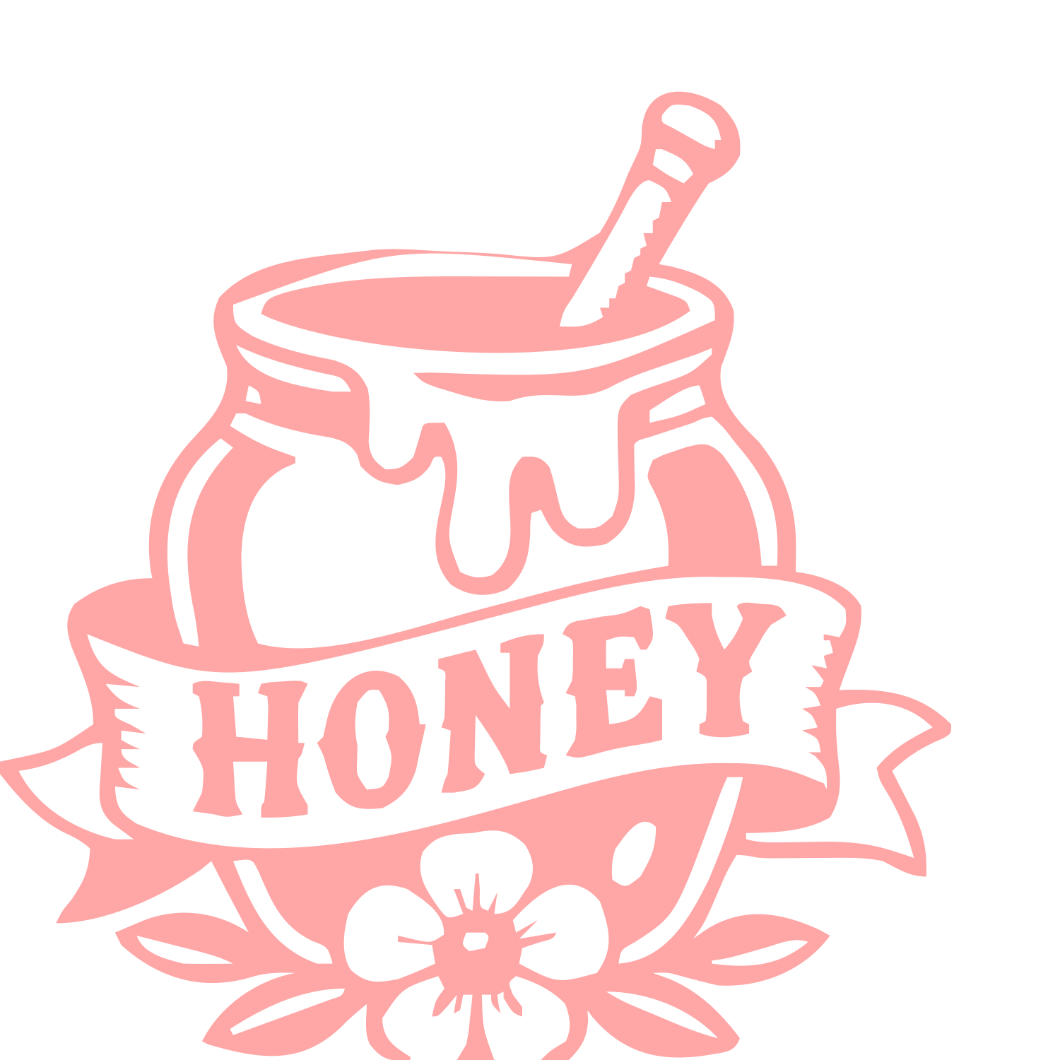 Tattoo Flash Honey Jar Logo #ffa6a6