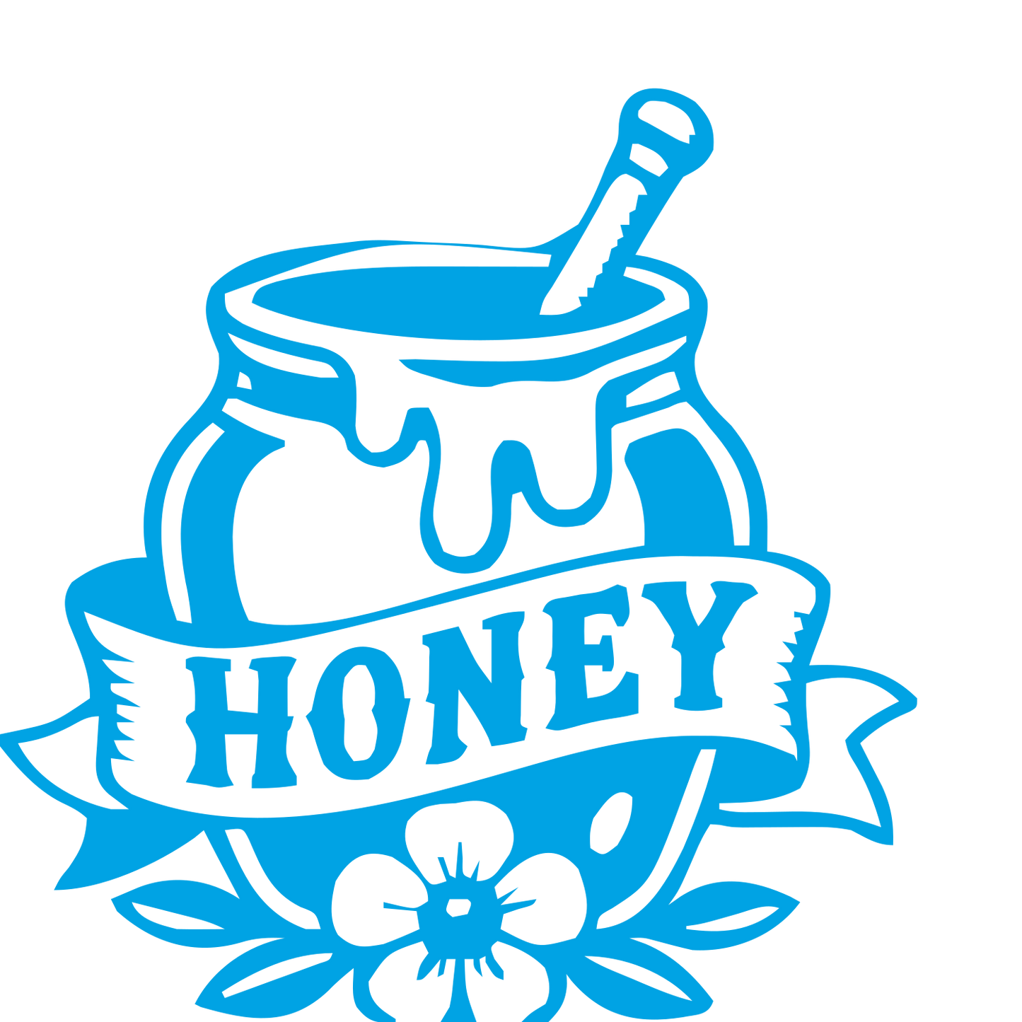 Tattoo Flash Honey Jar Logo #00a3e4