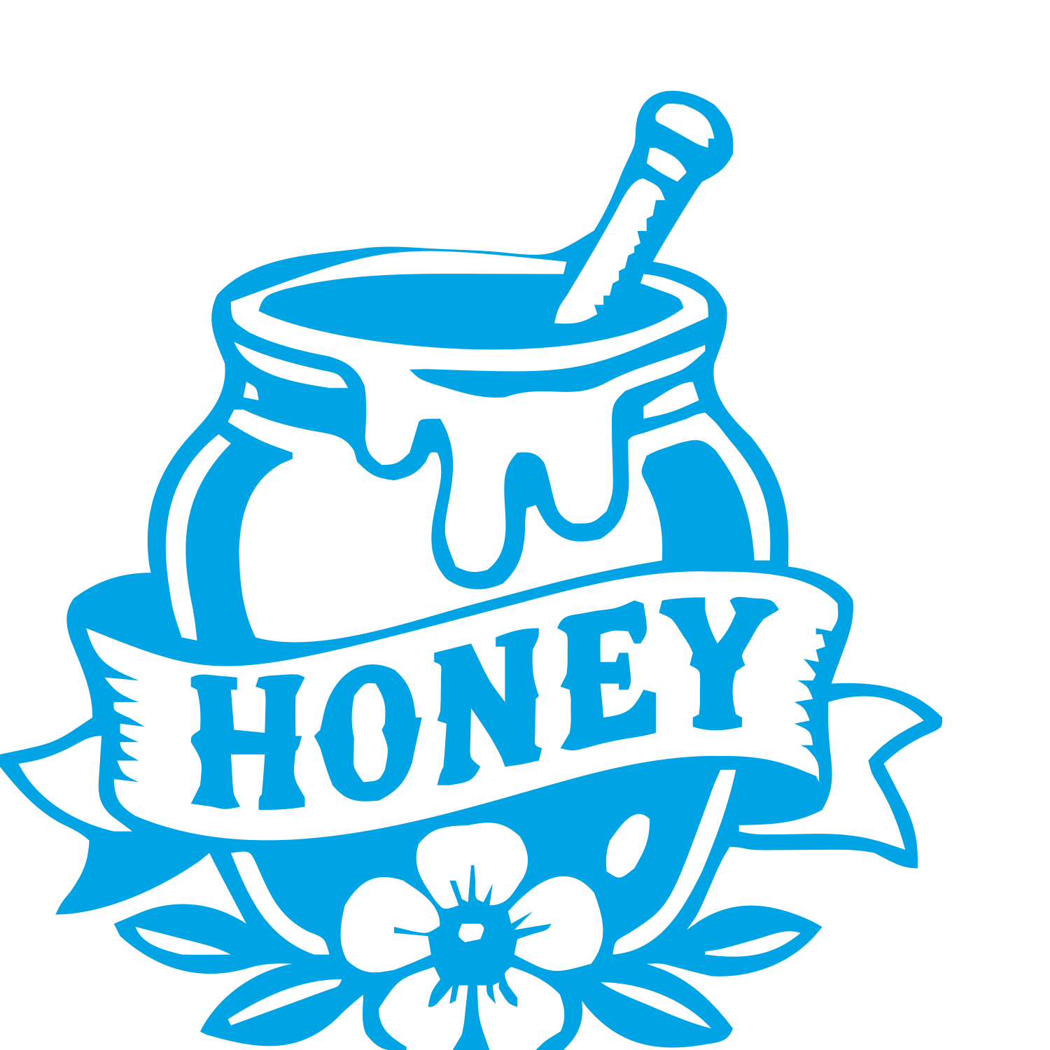 Tattoo Flash Honey Jar Logo #00a3e4