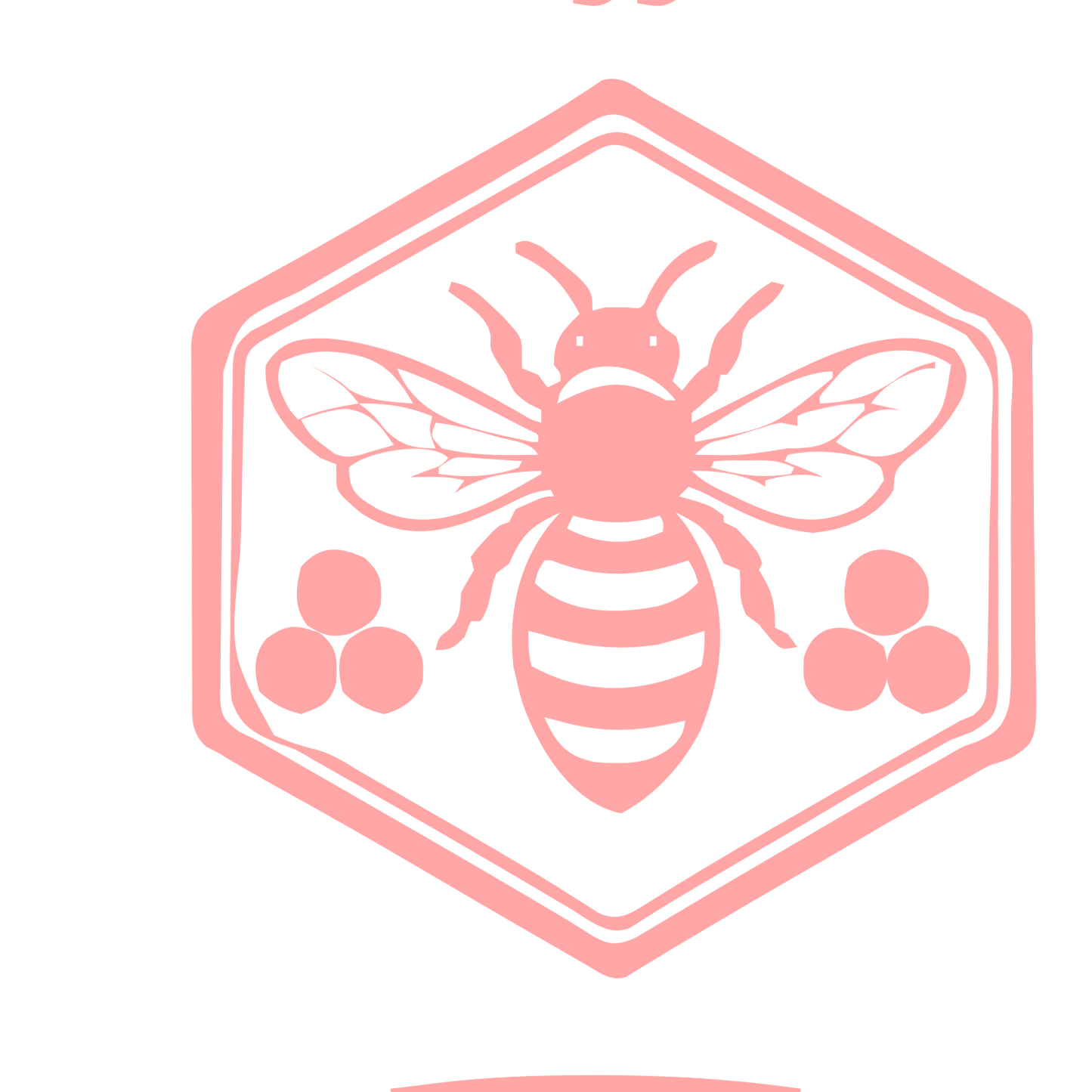 Honeybee Hexagon Badge Logo #ffa6a6