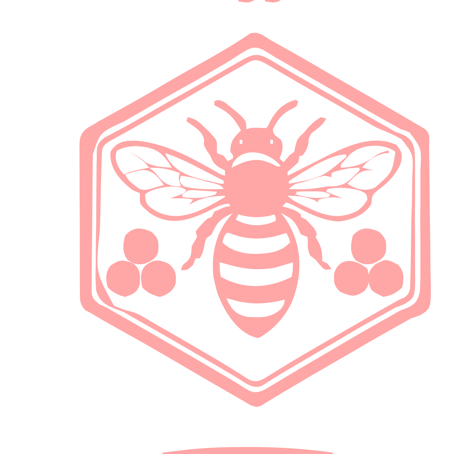 Honeybee Hexagon Badge Logo #ffa6a6