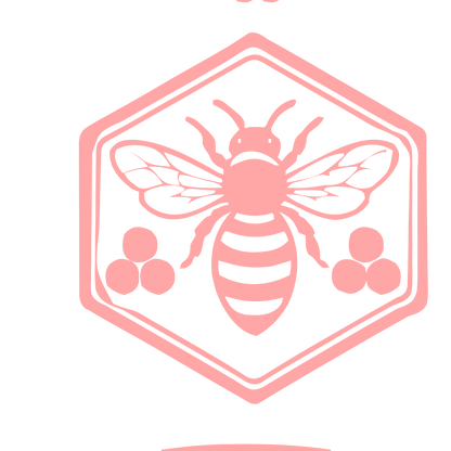 Honeybee Hexagon Badge Logo #ffa6a6