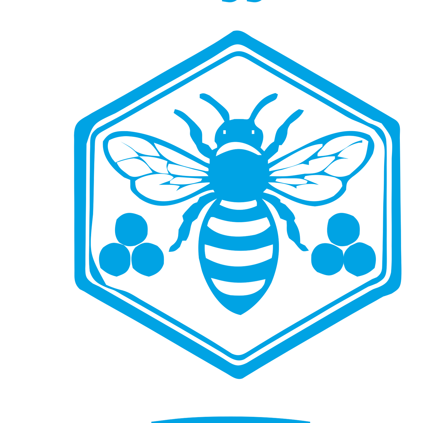 Honeybee Hexagon Badge Logo #00a3e4