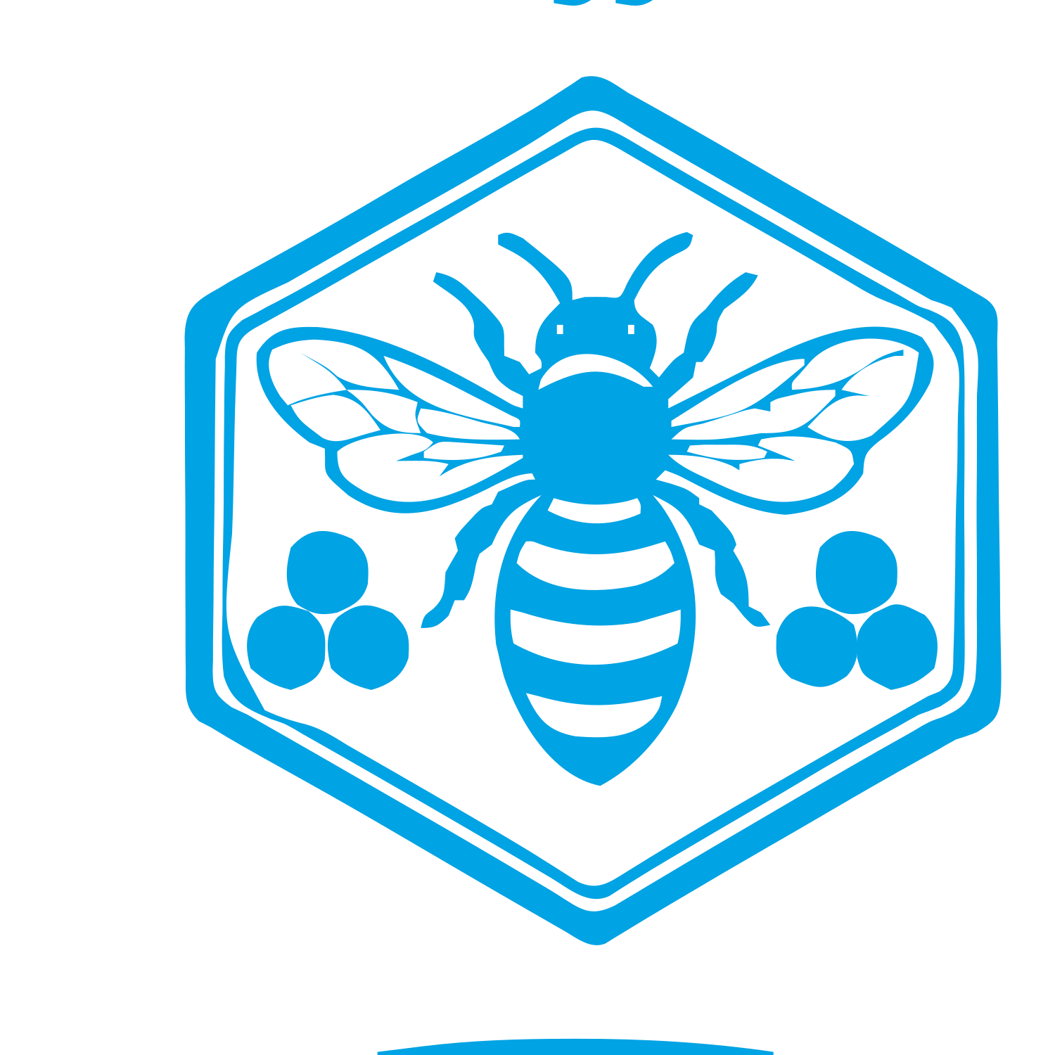 Honeybee Hexagon Badge Logo #00a3e4