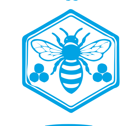 Honeybee Hexagon Badge Logo #00a3e4