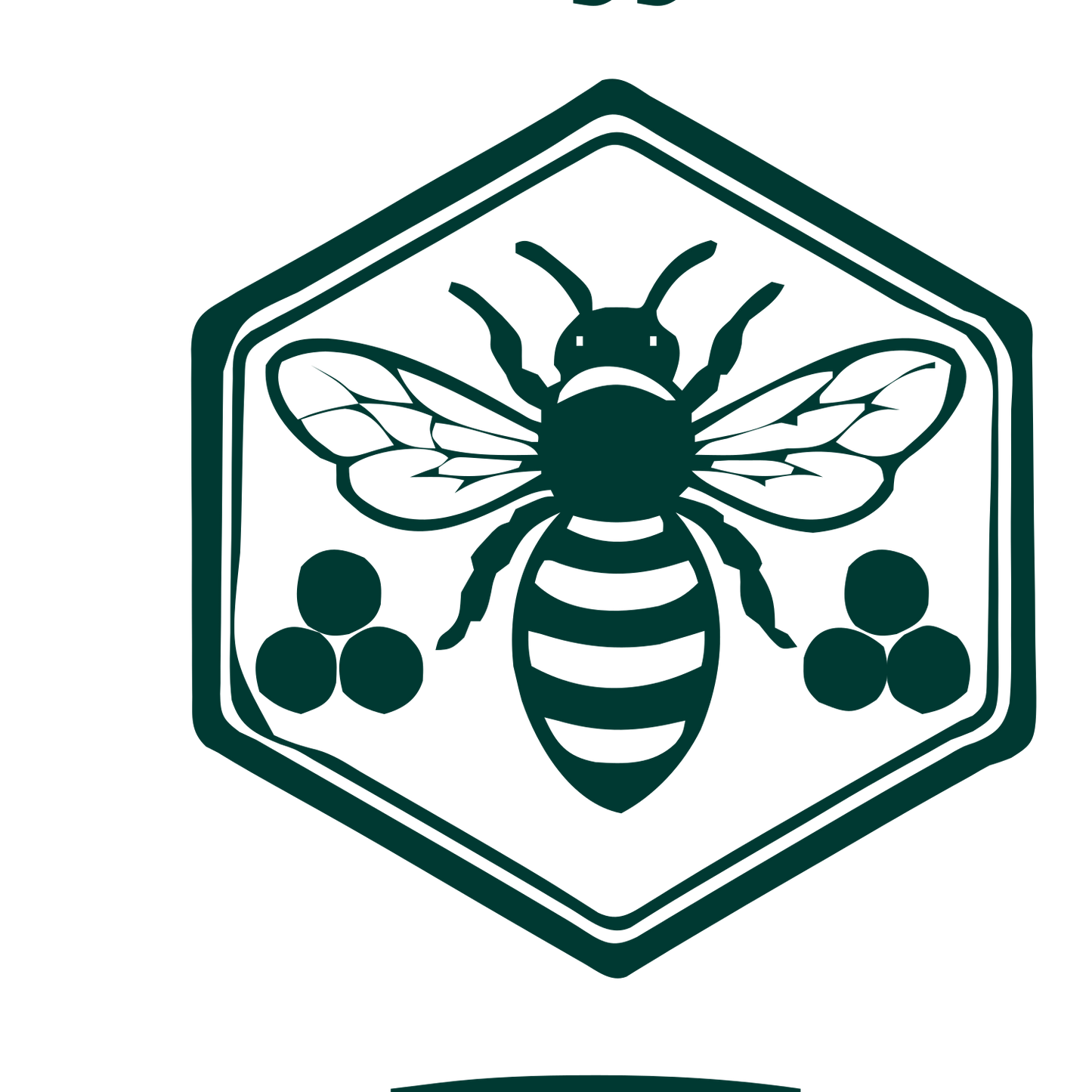Honeybee Hexagon Badge Logo #003932