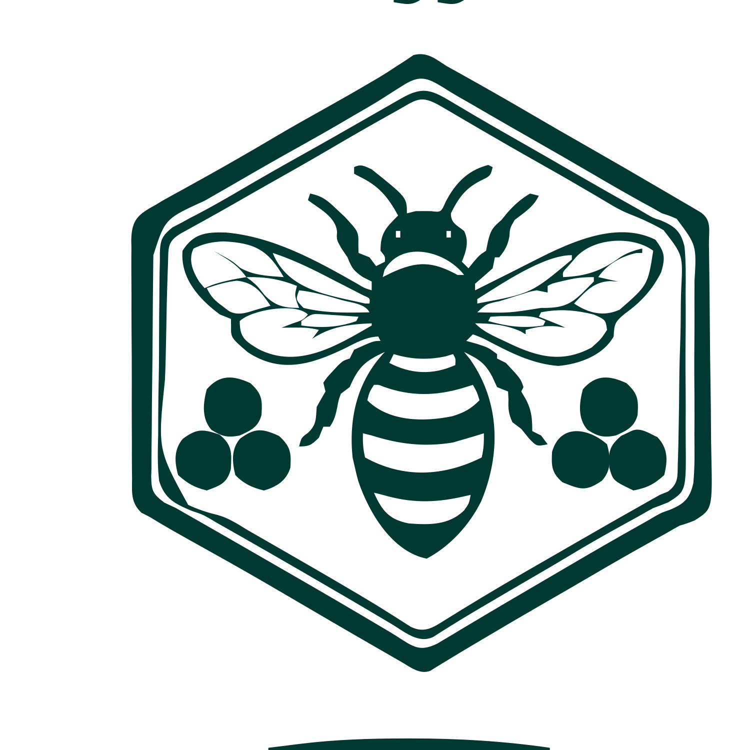 Honeybee Hexagon Badge Logo #003932