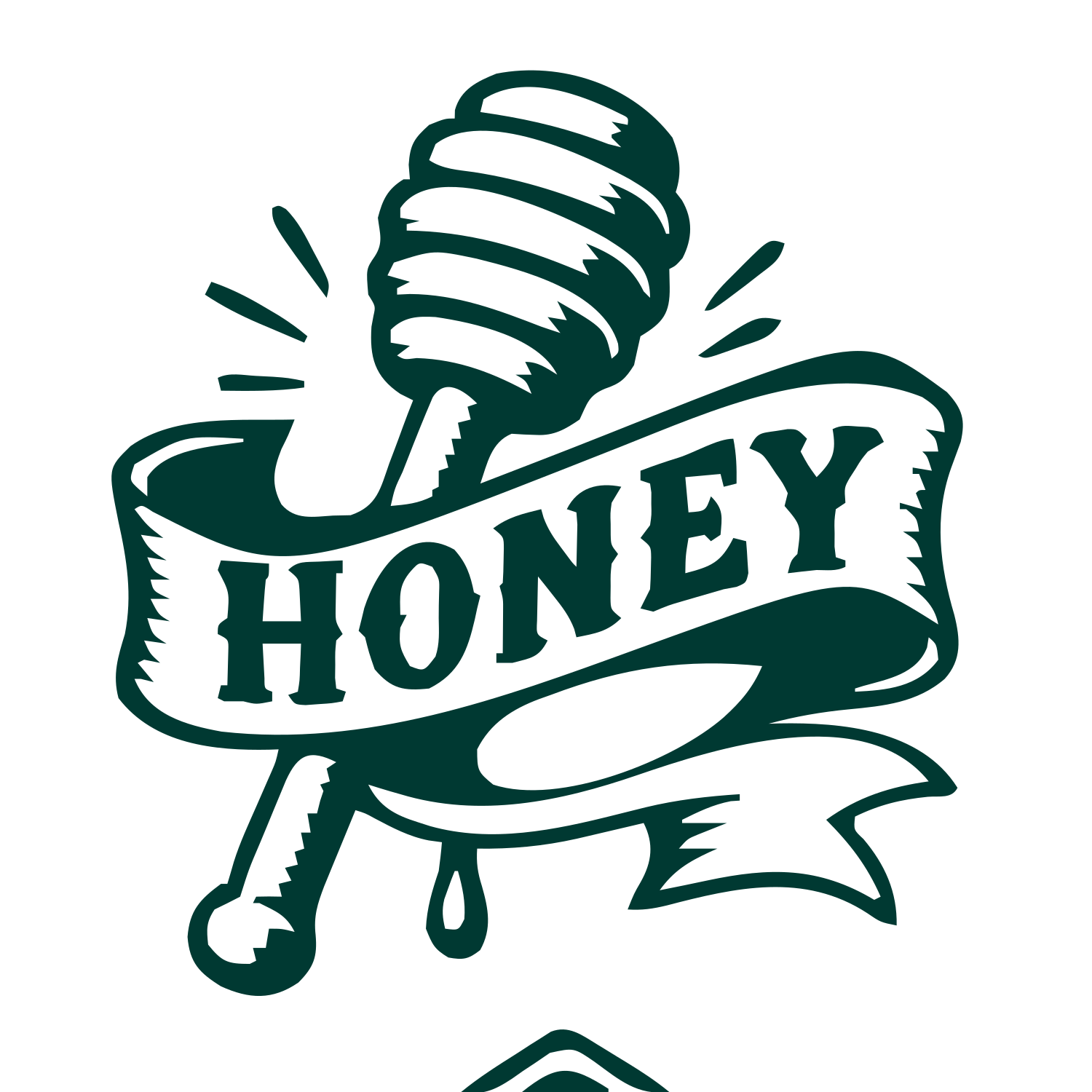 Tattoo Flash Honey Dipper Logo #003932