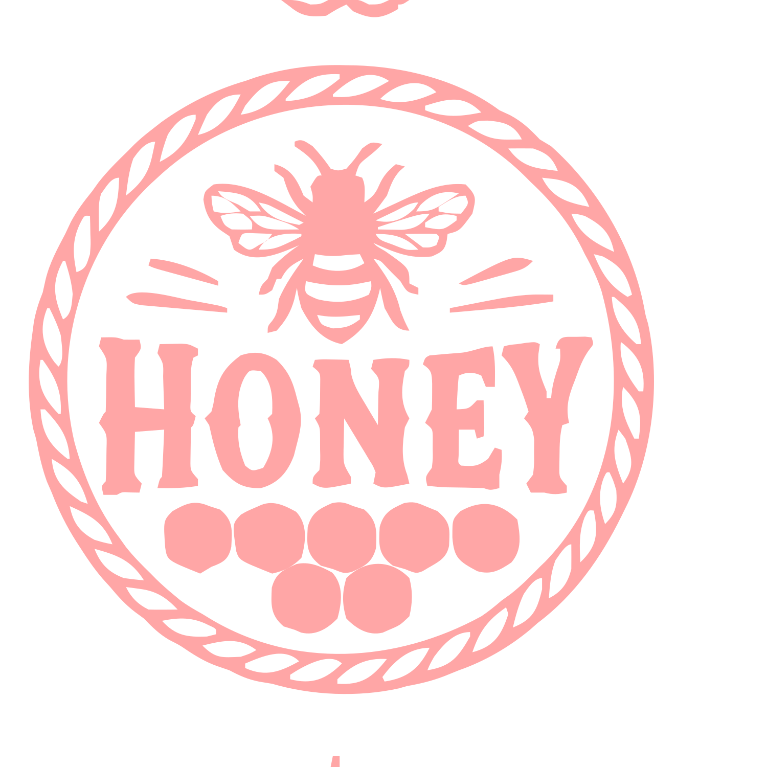 Honey Bee Rope Badge Logo #ffa6a6