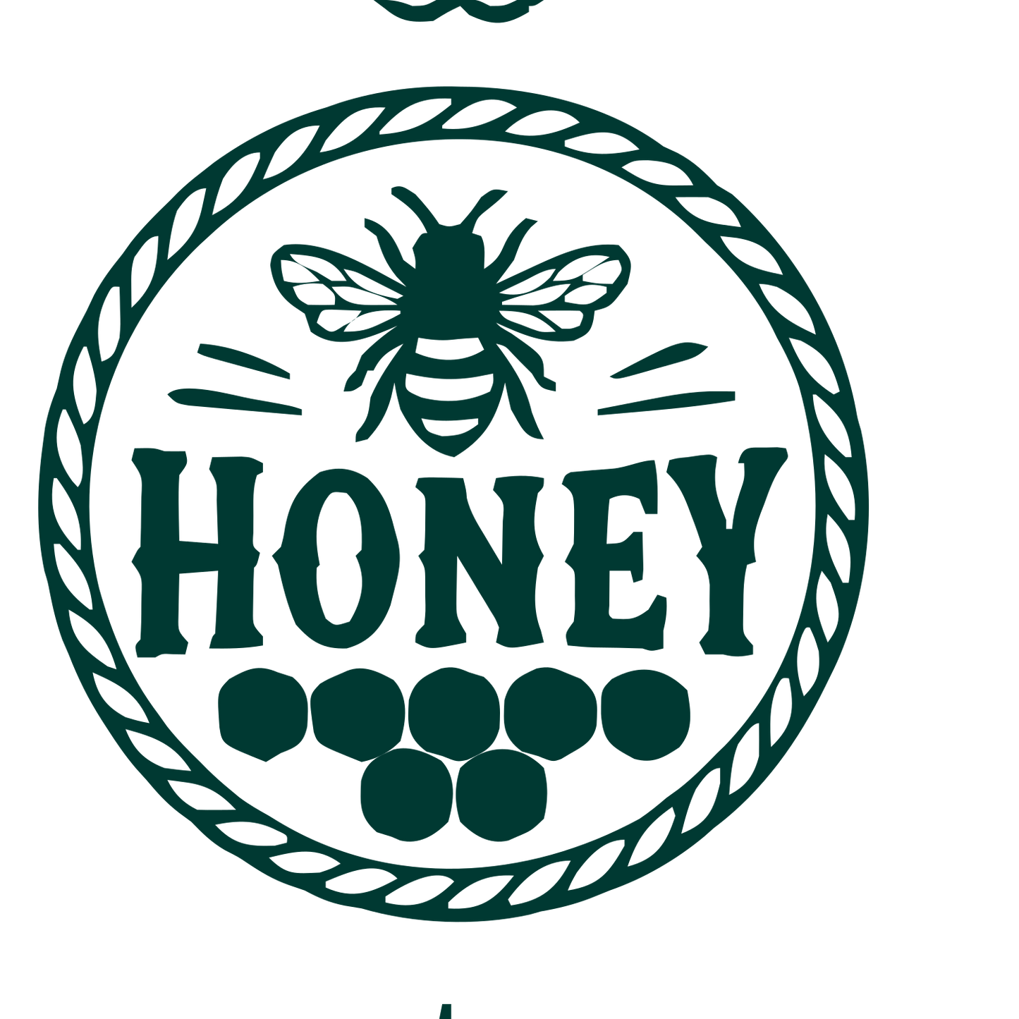 Honey Bee Rope Badge Logo #003932