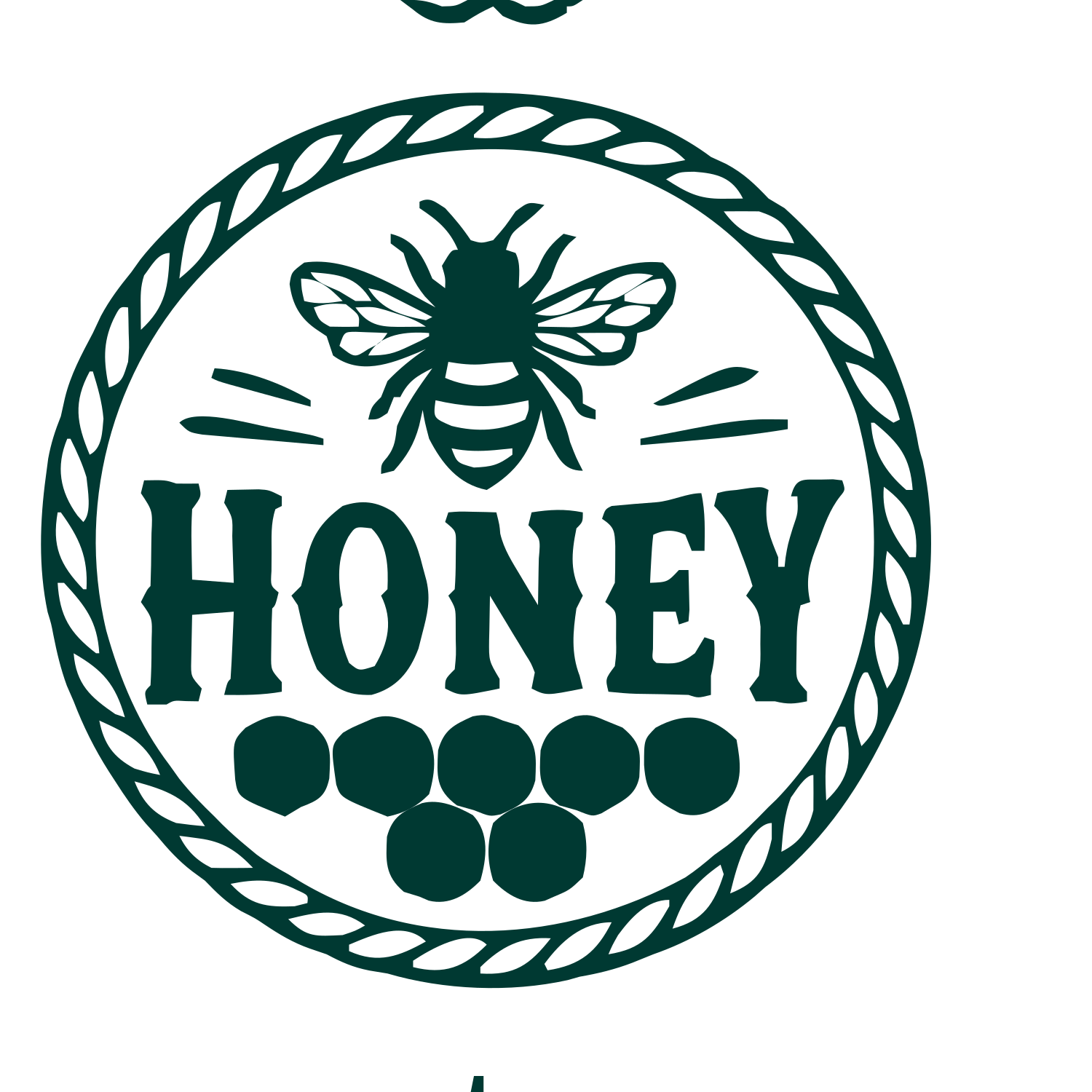 Honey Bee Rope Badge Logo #003932
