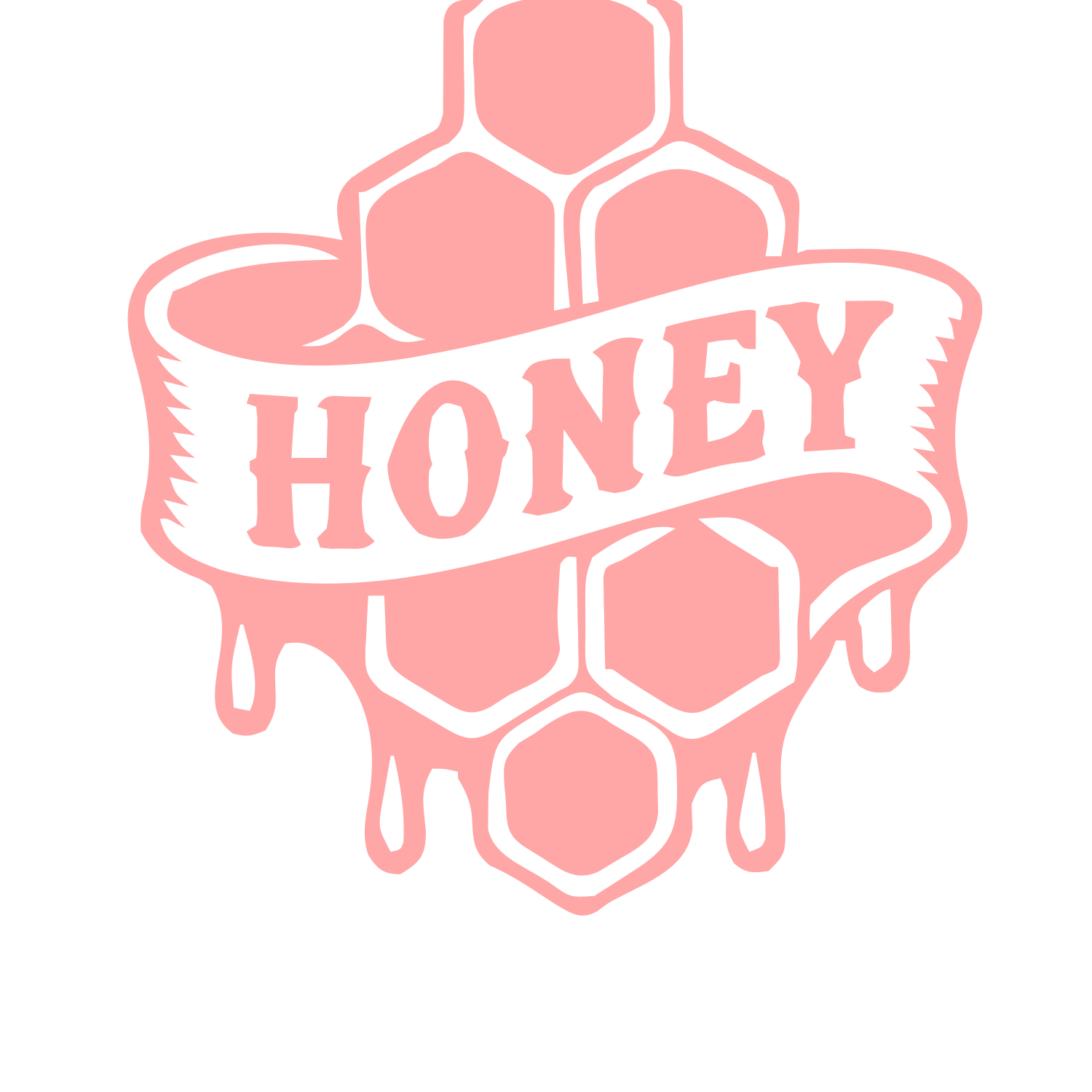 Tattoo Flash Honey Logo #ffa6a6