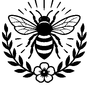 Tattoo Flash Bee Wreath Logo