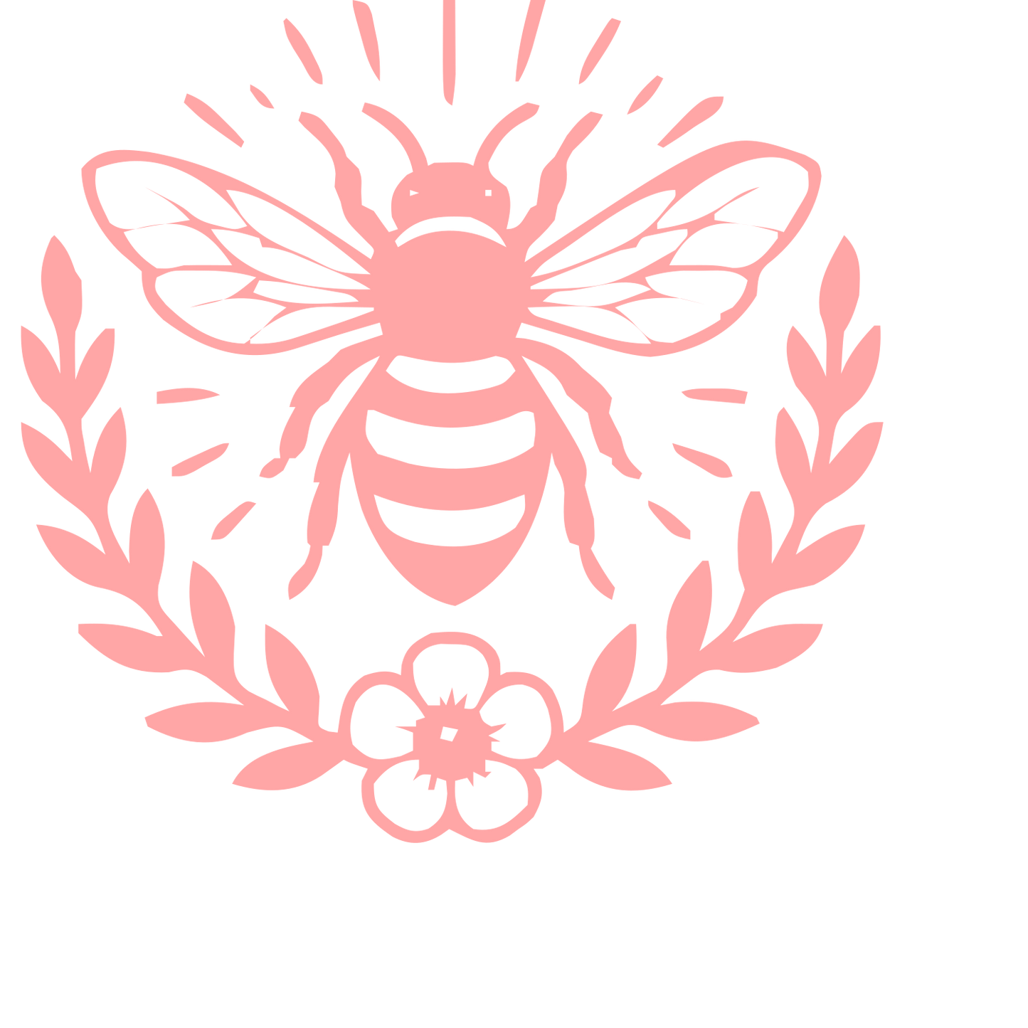 Tattoo Flash Bee Wreath Logo #ffa6a6