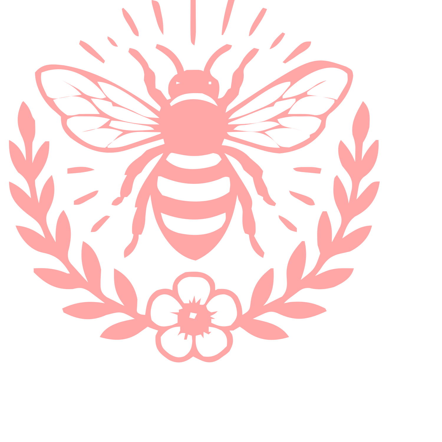 Tattoo Flash Bee Wreath Logo #ffa6a6