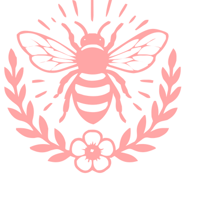 Tattoo Flash Bee Wreath Logo #ffa6a6