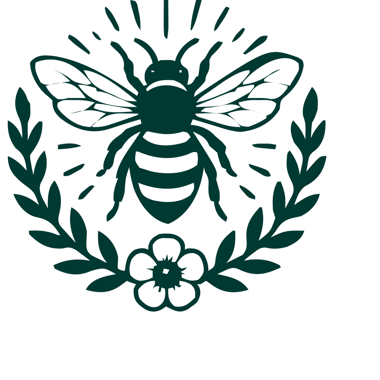 Tattoo Flash Bee Wreath Logo #003932