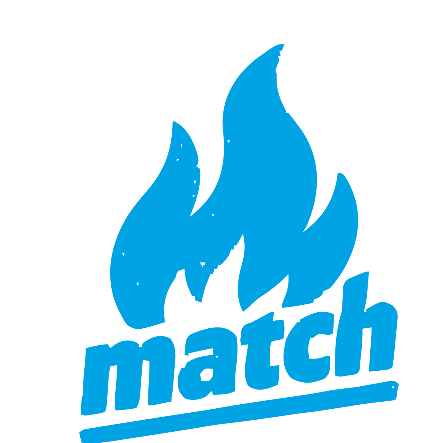 Flame Match Wordmark Logo #00a3e4