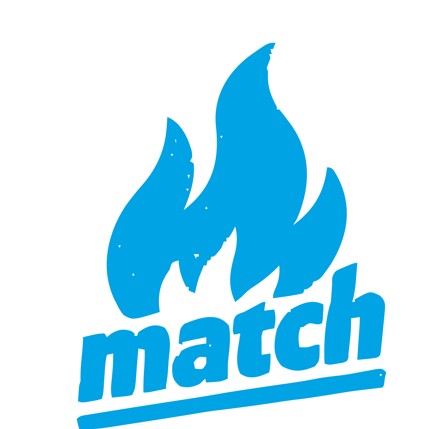Flame Match Wordmark Logo #00a3e4