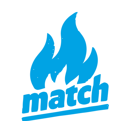 Flame Match Wordmark Logo #00a3e4