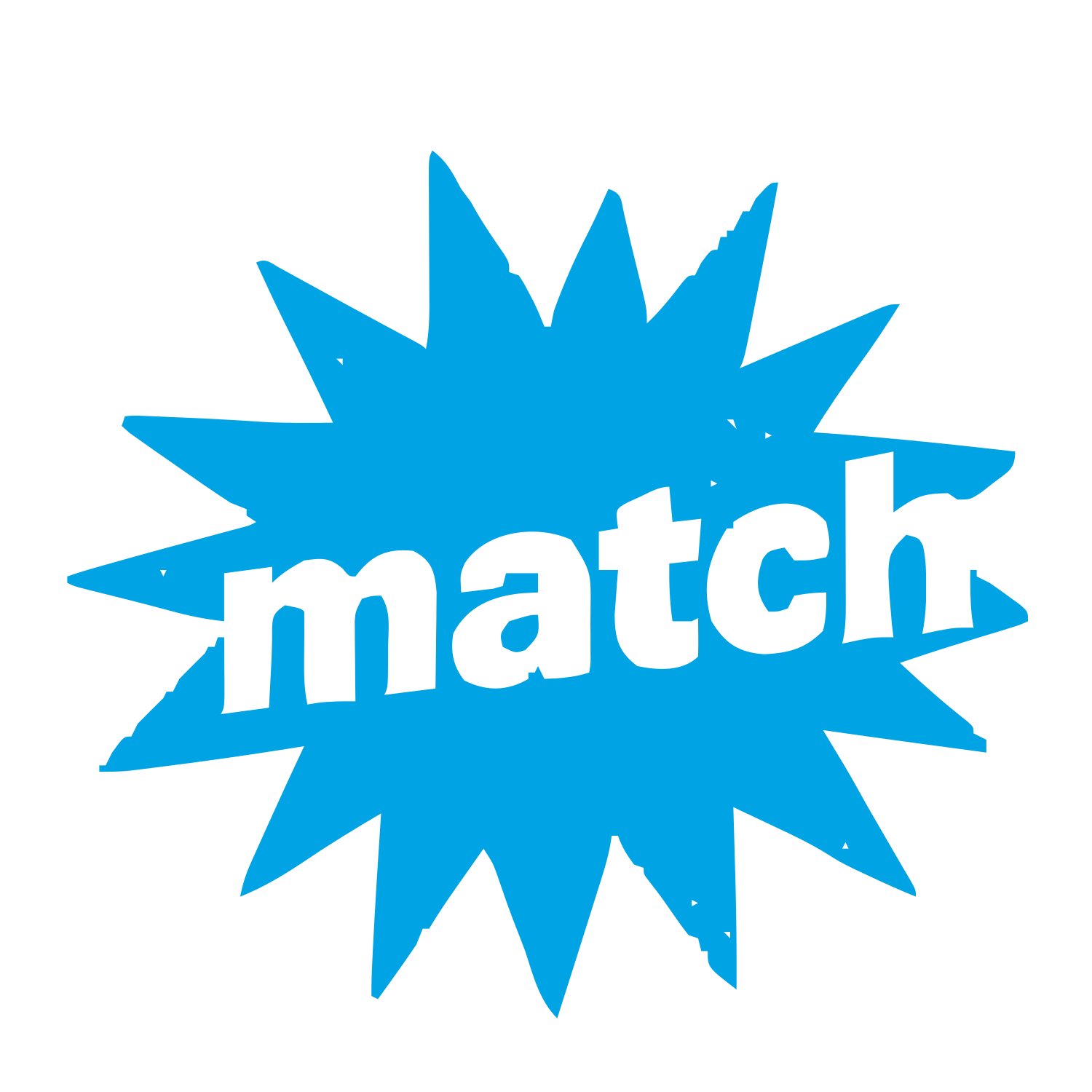 Match Word Starburst Logo #00a3e4