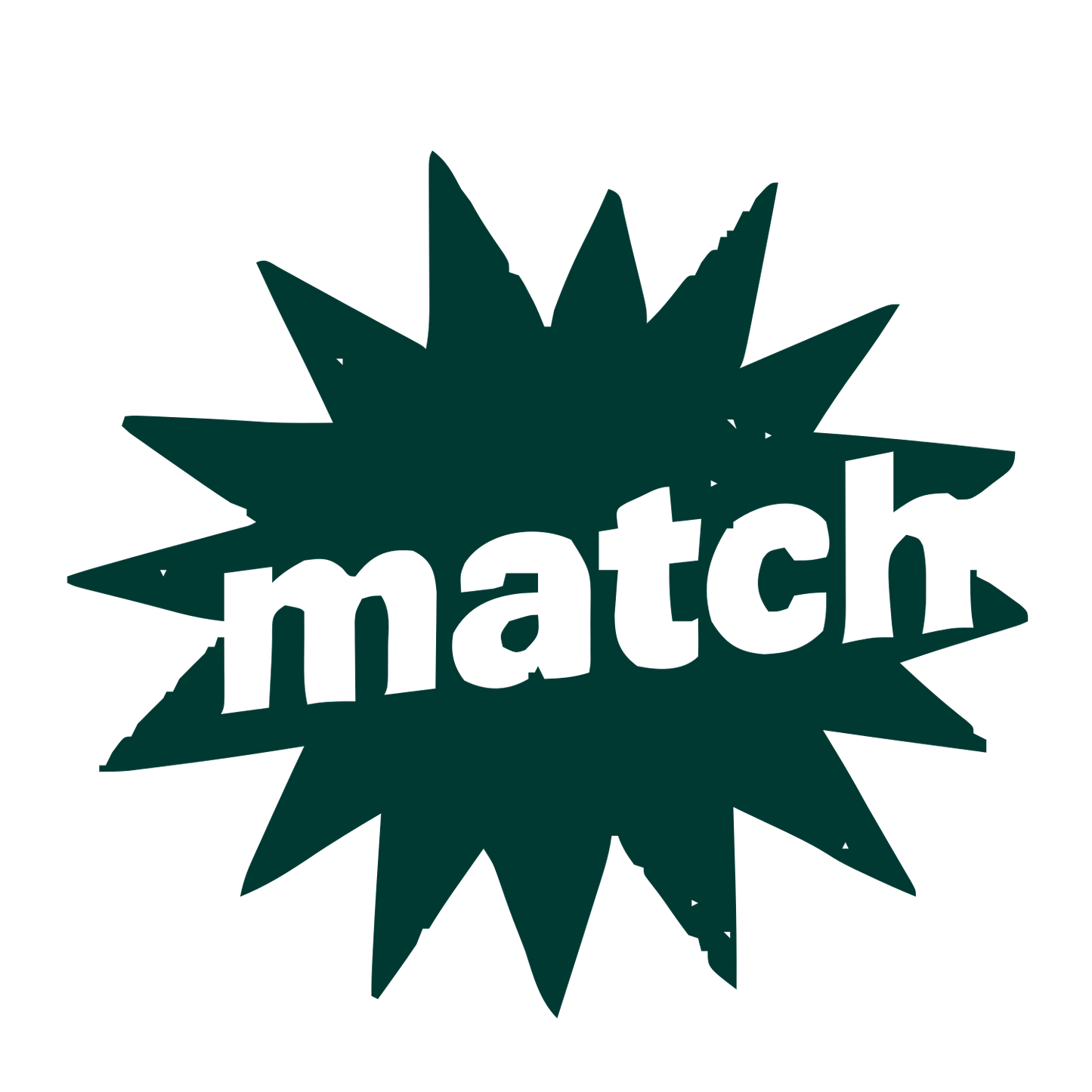 Match Word Starburst Logo #003932