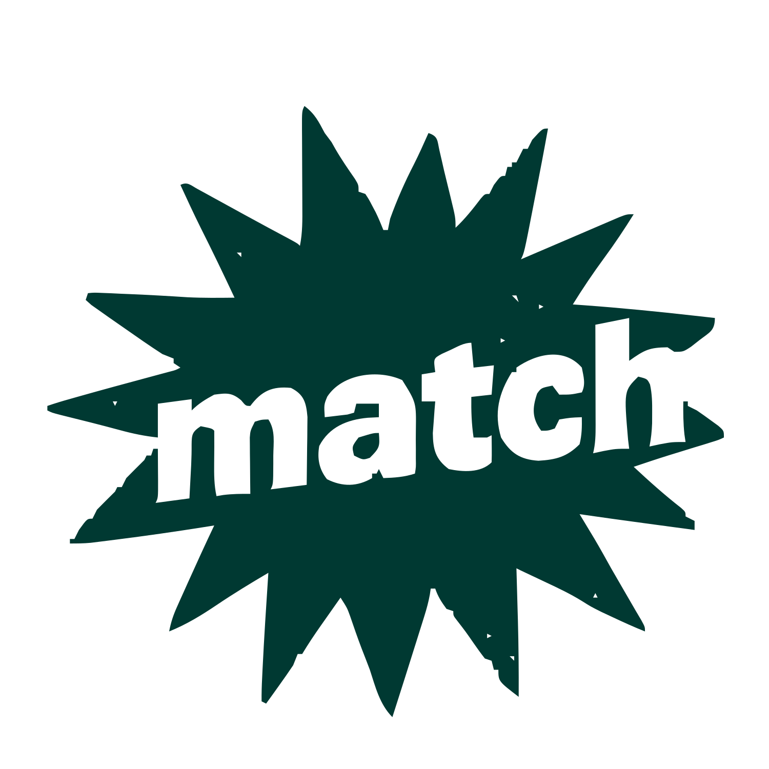 Match Word Starburst Logo #003932