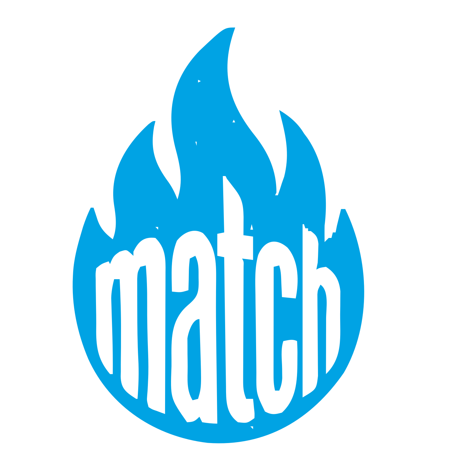 Flame Wordmark Match Logo #00a3e4