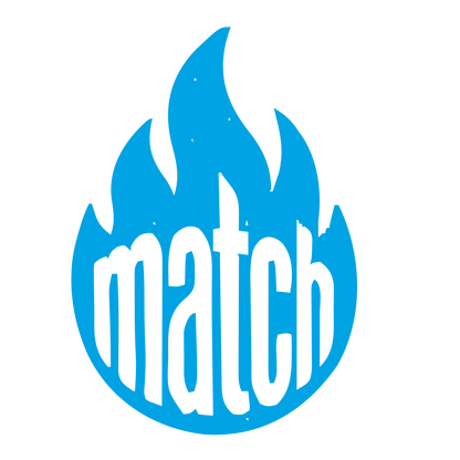 Flame Wordmark Match Logo #00a3e4