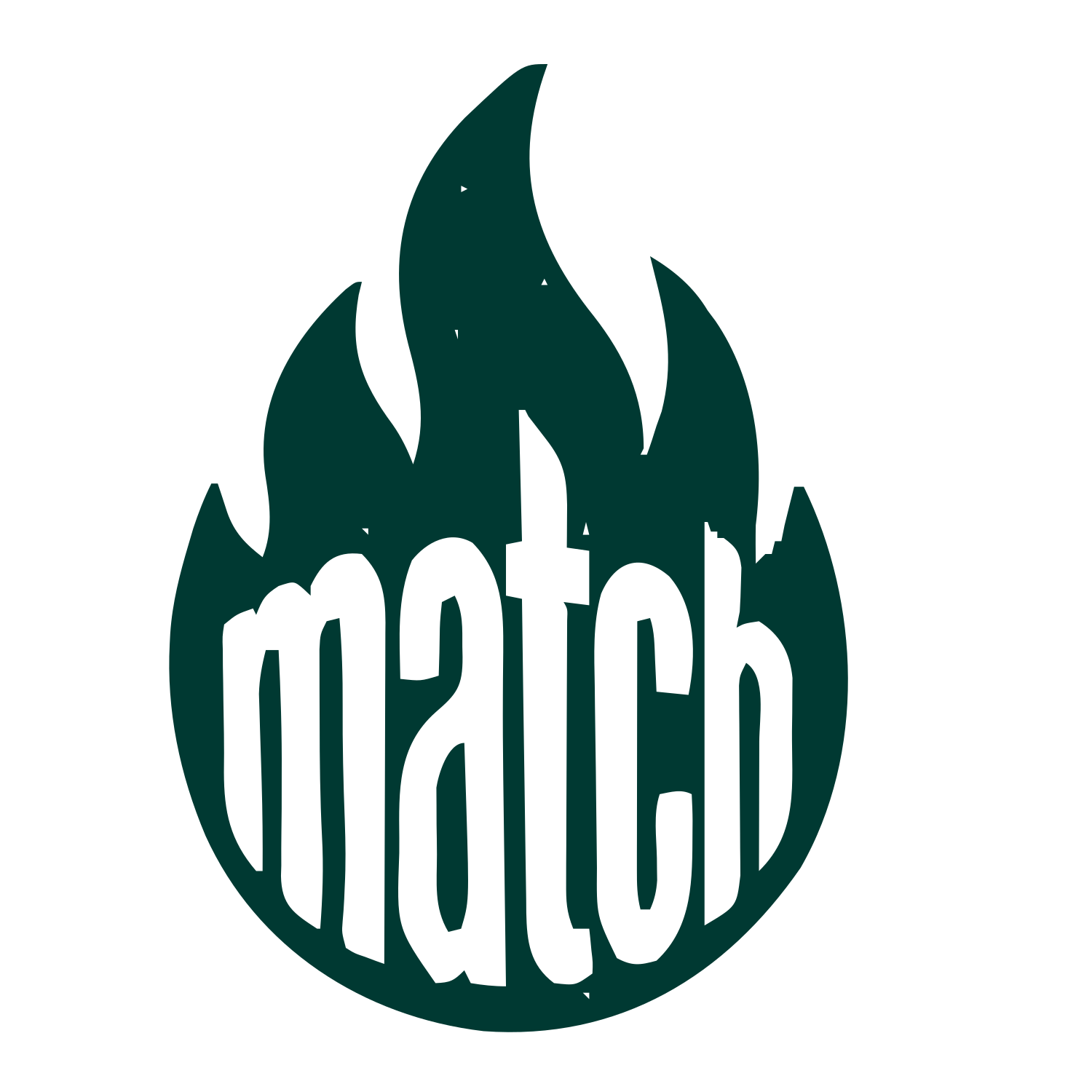 Flame Wordmark Match Logo #003932