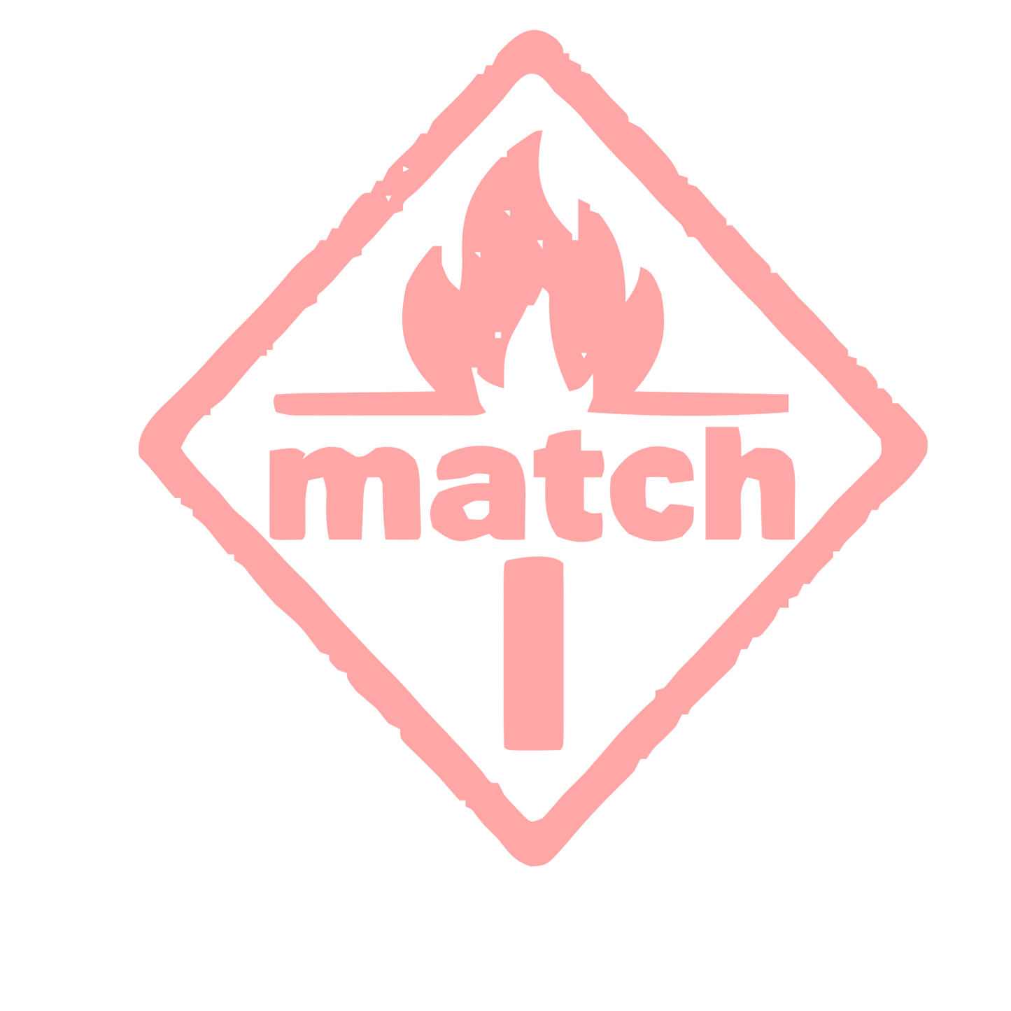 Flaming Match Diamond Logo #ffa6a6