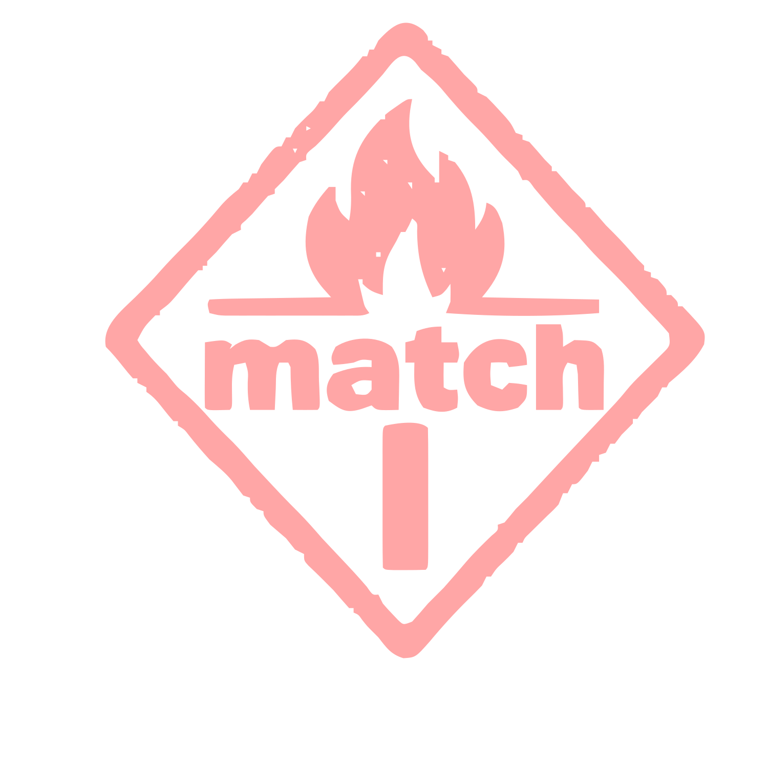 Flaming Match Diamond Logo #ffa6a6