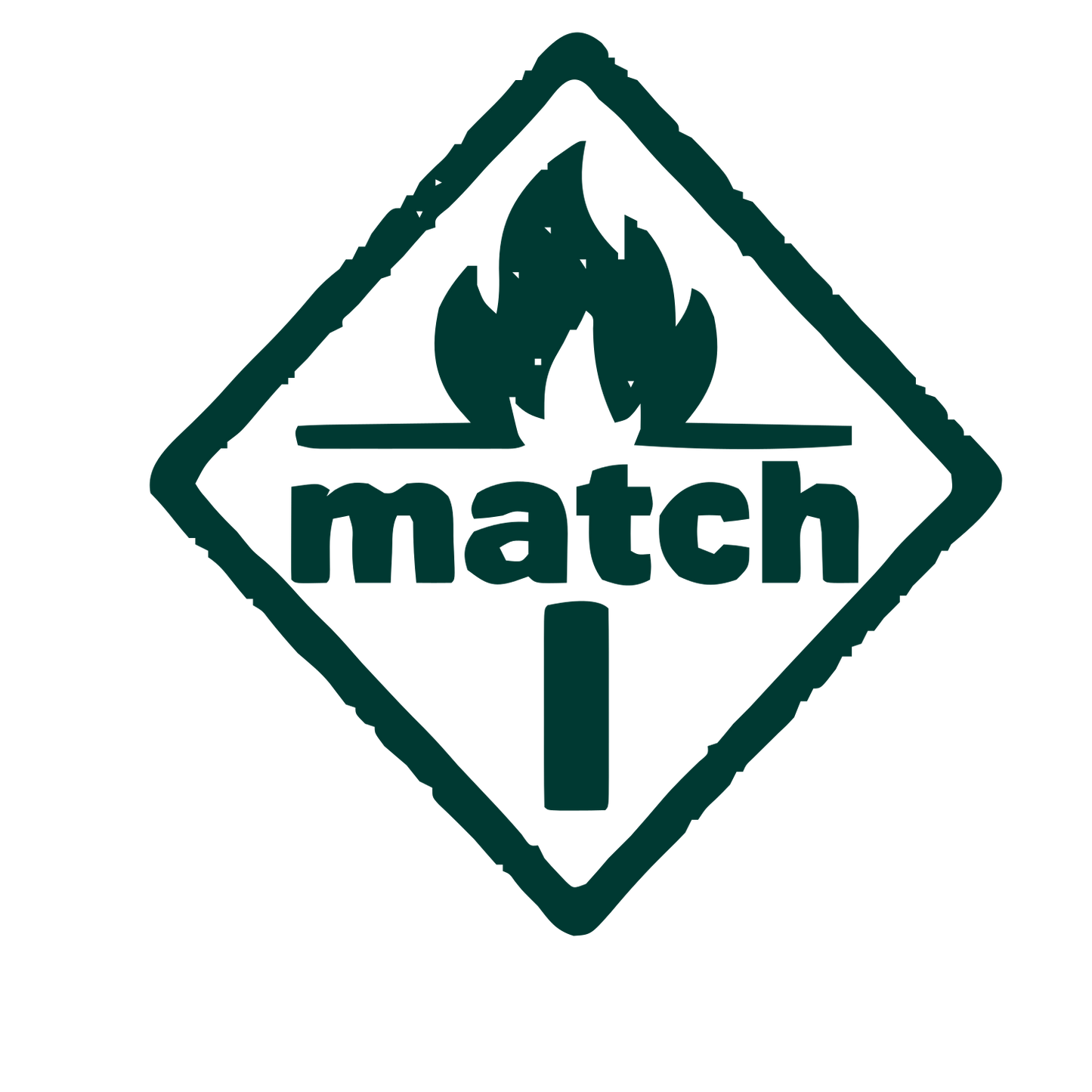 Flaming Match Diamond Logo #003932