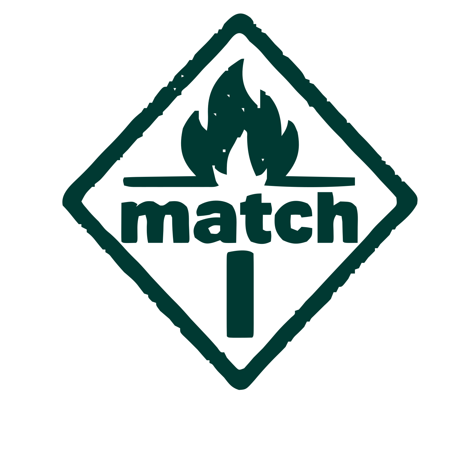 Flaming Match Diamond Logo #003932