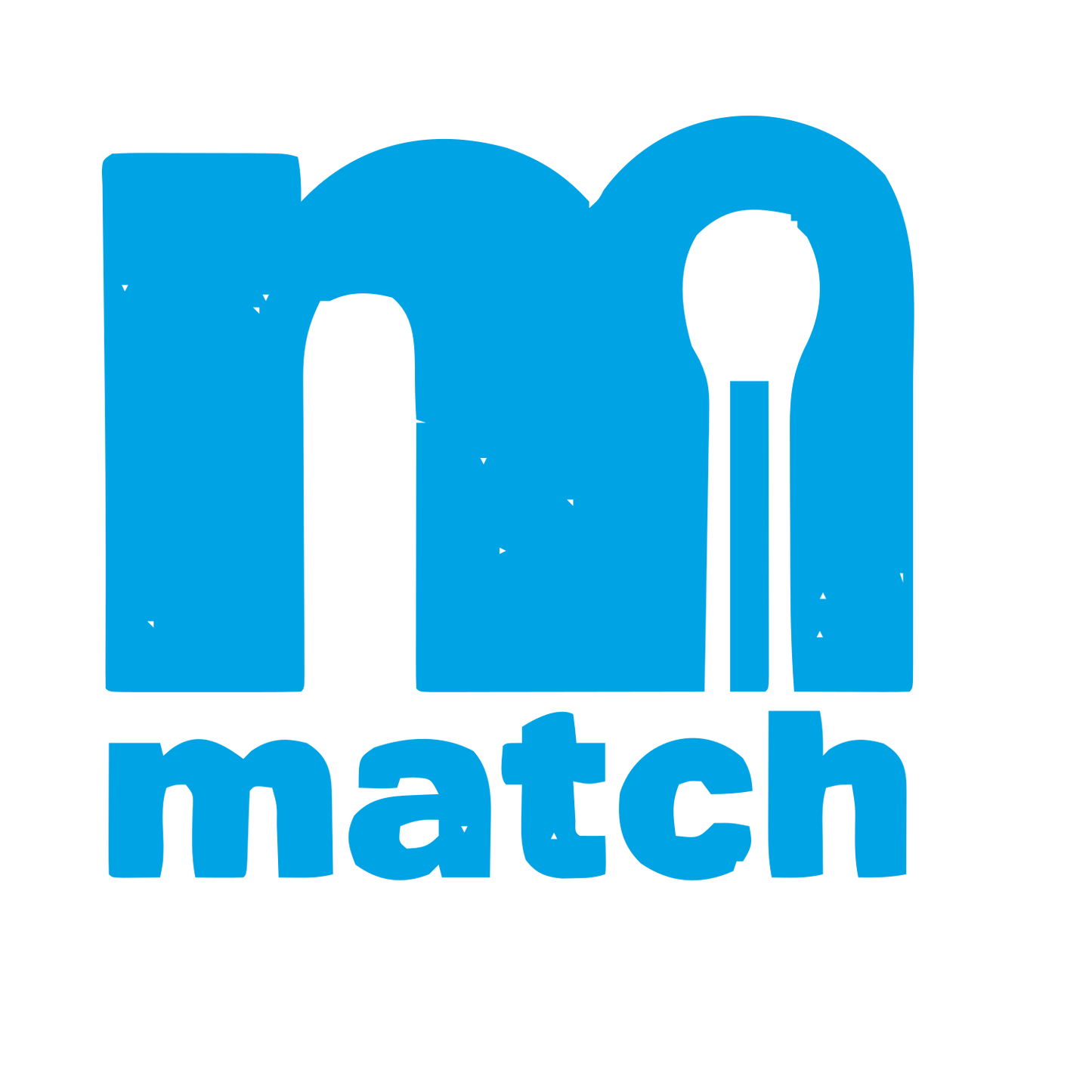 Match Stick Letter M Logo #00a3e4