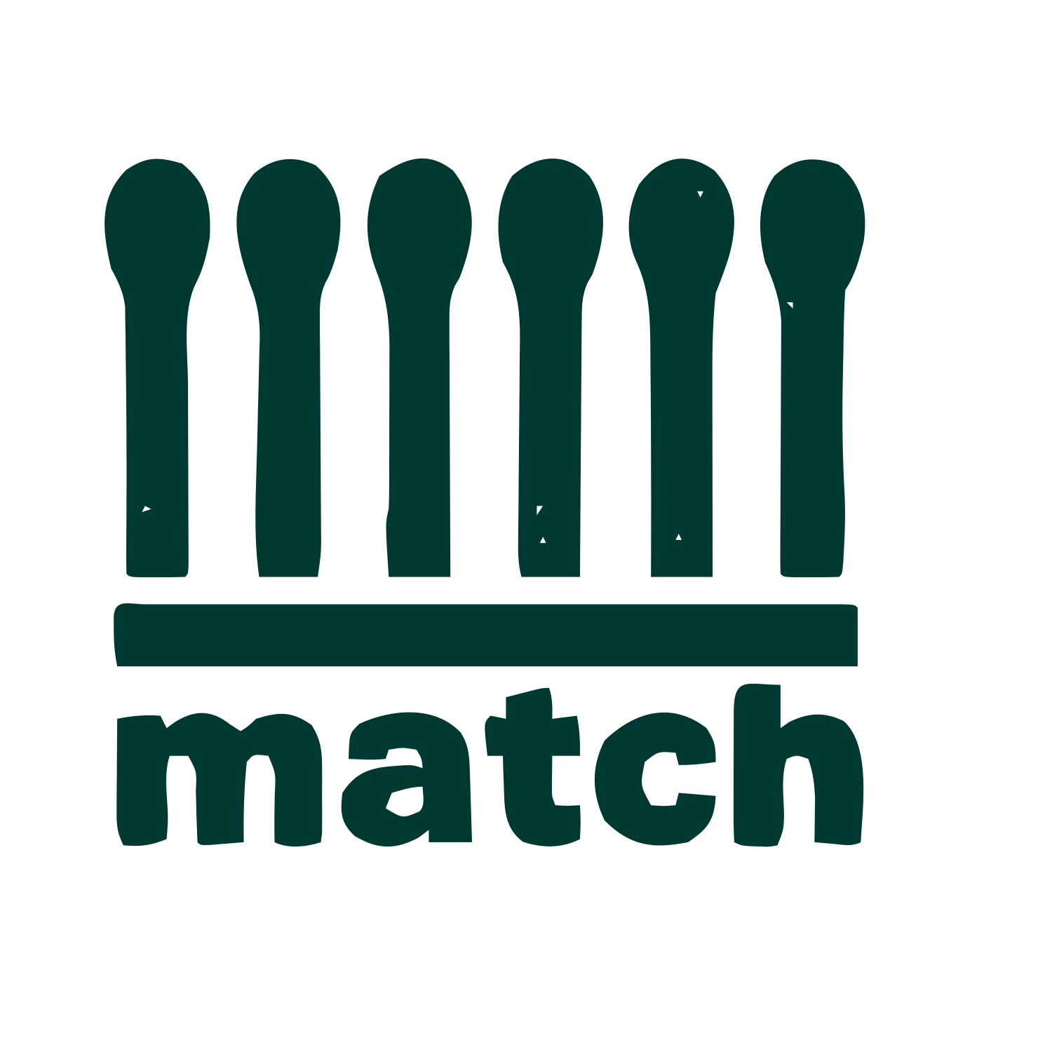 Match Sticks Row Logo #003932