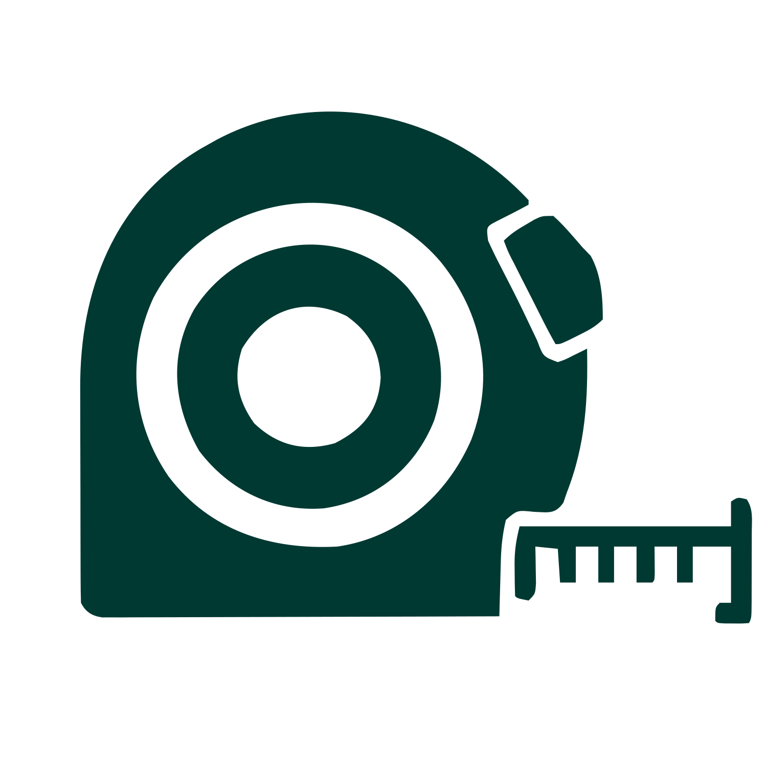 Tape Measure Tool Logo #003932