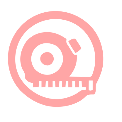 Measuring Tape Circle Logo #ffa6a6