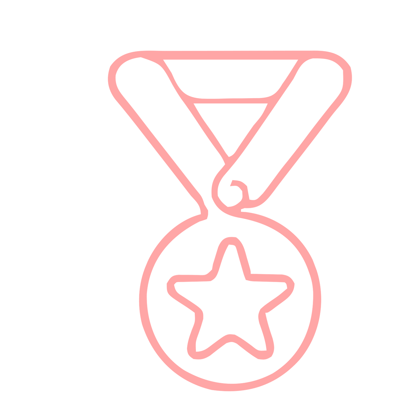 Monoline Star Medal Logo #ffa6a6