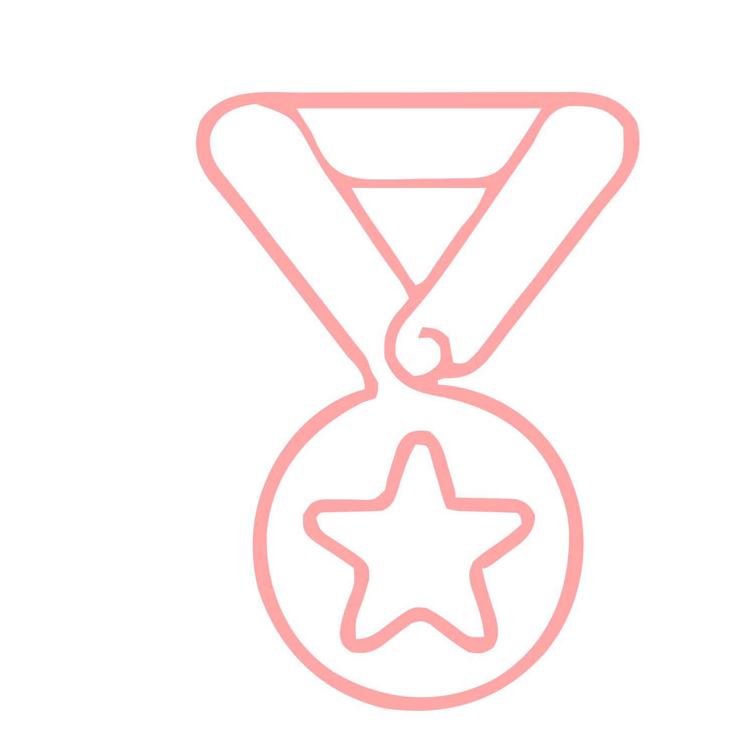 Monoline Star Medal Logo #ffa6a6