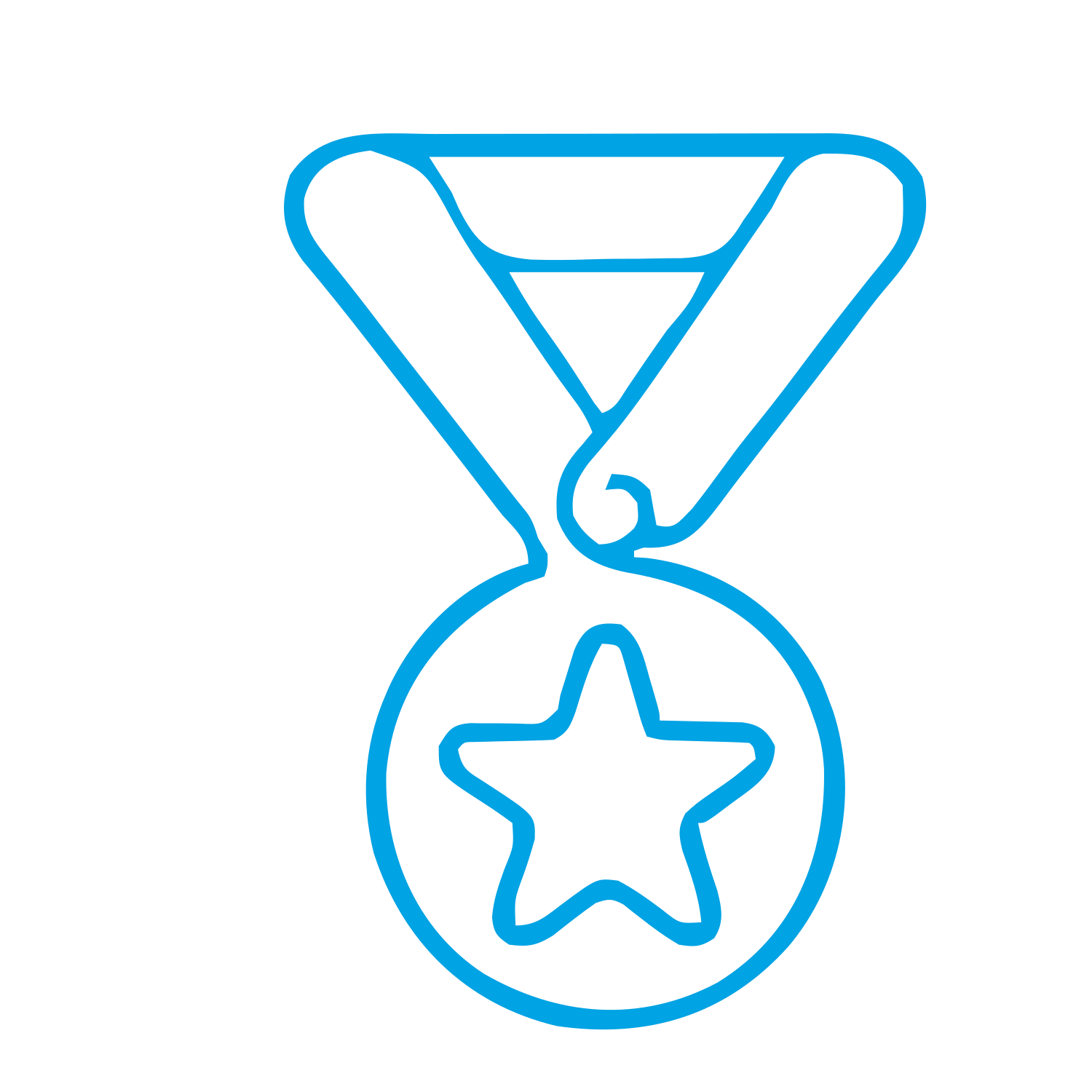 Monoline Star Medal Logo #00a3e4