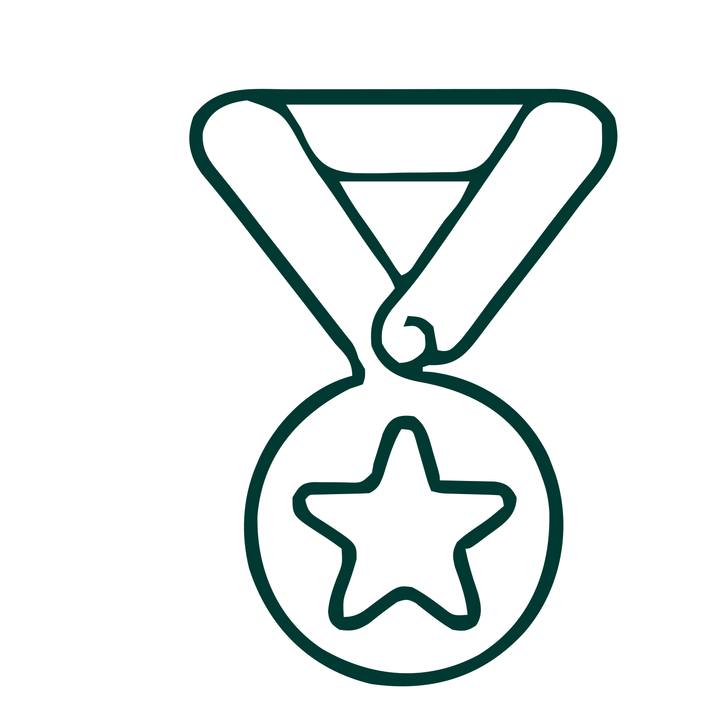 Monoline Star Medal Logo #003932
