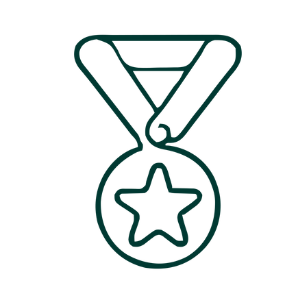 Monoline Star Medal Logo #003932