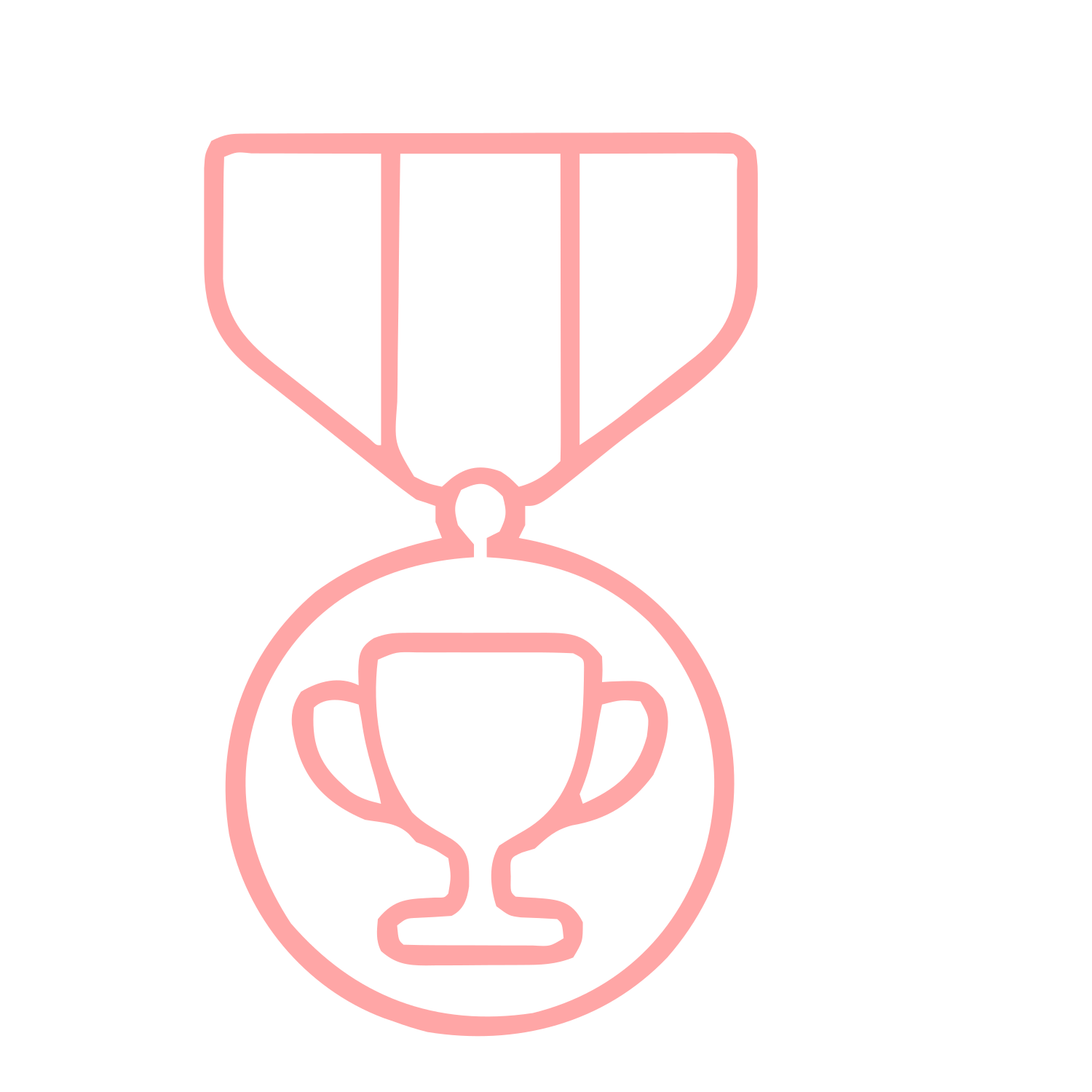Monoline Medal Trophy Logo #ffa6a6