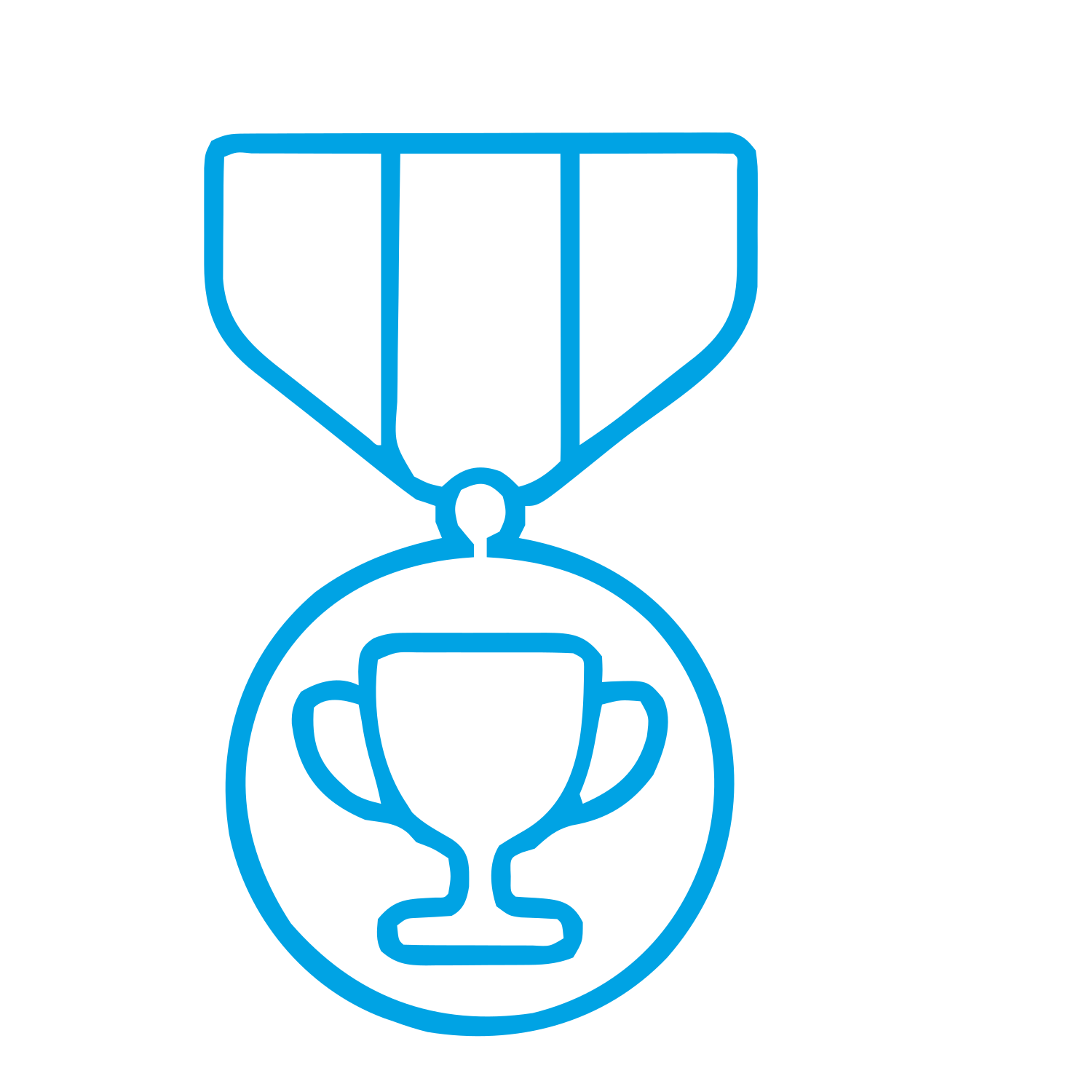 Monoline Medal Trophy Logo #00a3e4