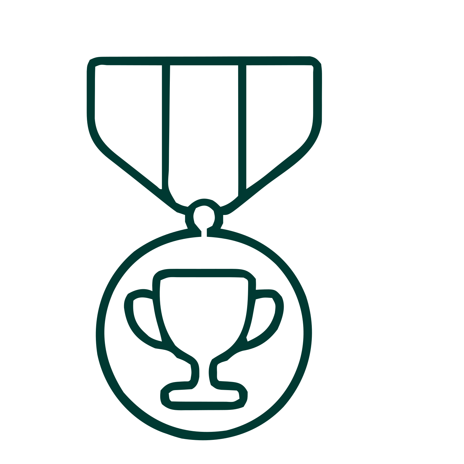 Monoline Medal Trophy Logo #003932