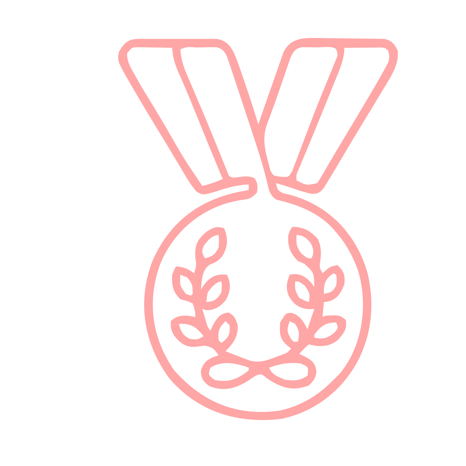 Monoline Medal Laurel Logo #ffa6a6